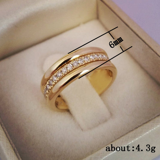 Rhinestones Ring Copper Plated
