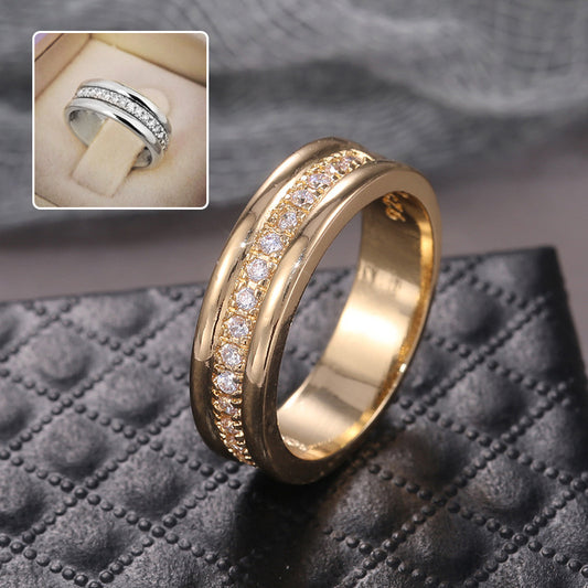 Rhinestones Ring Copper Plated