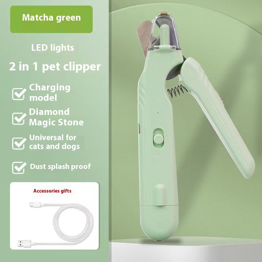 2 In 1 Pet Nail Clippers With Led Light